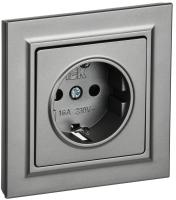 IEK BRITE Сталь Розетка с з/к/ш 16А в сборе РСР14-1-0-БрС