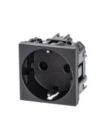 ABB NIE Zenit Антрацит Розетка с/з с защитными шторками, винт. зажим, 2 мод