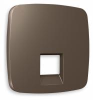 Лицевая панель OMEGA (Темная бронза матовый) для компьютерной/телефонной розетки RJ-45/RJ-11 QUANT OP6420