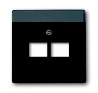 ABB BJE Solo/Future Черный бархат Накладка 2-ой ТЛФ и комп розетки наклонной (мех214/15/17)