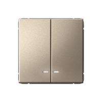 Systeme Electric ArtGallery Шампань Выключатель 2-клавишный с подсветкой, сх.5а, 10АХ, механизм