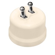 Лизетта Пластик Песочное золото Выключатель кнопочный 2-кл, ручка Серебро (тумблерный)