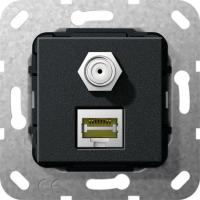 Gira S-55 Разъем MJ RJ45 Cat 6A 10 GB, SAT F