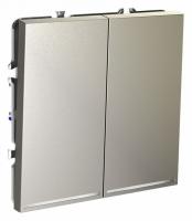 Проходной переключатель встраиваемый VOLTUM S70 двухклавишный с подсветкой 10А, (шелк)