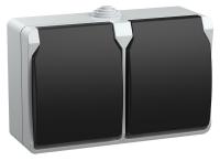 IEK FORS РСб22-3-ФСр Розетка двухместная с з/к для открытой установки IP54