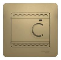 SE Glossa Титан Термостат электронный теплого пола с датчиком, 10A (в сборе с рамкой)