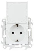 Simon 24 Белая Розетка 2К+3 Sсhuko IP44 c крышкой и защитными шторками