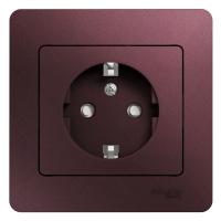 SE Glossa Баклажановый Розетка с/з со шторками (в сборе)