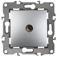 ЭРА 12-3102-03 Алюминий Розетка TV проходная, IP20, 12
