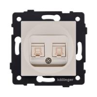 Розетка двойная Ethernet RJ45 Cat.6, золотой Kollinger REA-015GD для Aspekt, Eleganz, Reflex