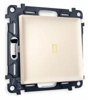 Комплект механизма 1-клавишного проходного выключателя с подсветкой 3200K ALFA MA322030 Бежевый матовый QUANT