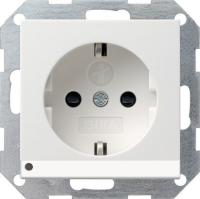 Gira S-55 Бел глянц Розетка с/з с защитой и индикацией напряжения
