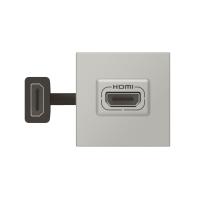 Legrand Mosaic Алюминий Розетка HDMI , 2 модуля, со шнуром