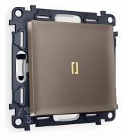 Комплект механизма 1-клавишного проходного выключателя с подсветкой 3200K ALFA MA632030 Темная бронза матовый QUANT