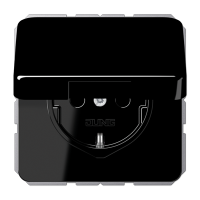 JUNG Штепсельная розетка SCHUKO 16A 250V~ с защитой от влажности; с замком; чёрный