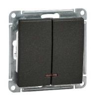 Systeme Electric Wessen 59 Черный бархат Выключатель2-клавишный, с подсветкой 10АХ