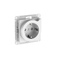 Systeme Electric AtlasDesign Белый Розетка с заземлением со шторками с выталк., 16А,мех., быстрозажим. клем.