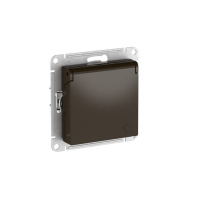 Systeme Electric AtlasDesign Мокко Розетка с заземл. со шторк. с крышкой, 16А,IP20,мех., быстрозажим. клем.