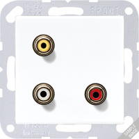 JUNG 2x Cinch Audio (RCA) / Composite Video, слоновая кость