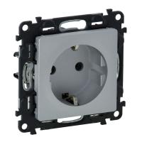 Legrand Valena LIFE DIY Алюм Розетка 1-ая с/з, винт.зажим