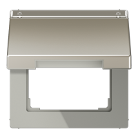 JUNG LS 990 Edelstahl Крышка откидная для розеток и изделий 50х50 с полем для надписи