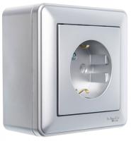 Systeme Electric Wessen 59 Матовый хром Коробка 1-ая подъемная для наружного монтажа с рамкой