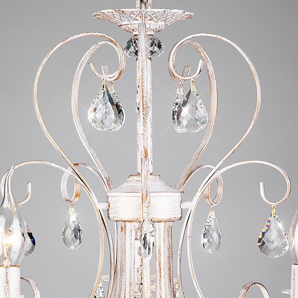 Люстра с хрусталем 3305/5 белый с золотом Eurosvet Alda