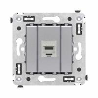 DKC Avanti Компьютерная розетка RJ-45 без шторки в стену, кат.6А одинарная экранированная, Закаленная сталь