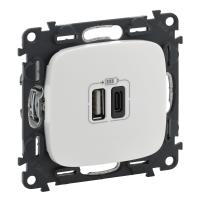 Legrand Valena Allure, белый, зарядка USB A-C