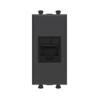 DKC Avanti Компьютерная розетка RJ-45 без шторки модульная, кат.5е, Черный матовый, 1 модуль