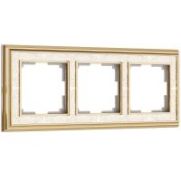 Рамка на 3 поста (золото/белый) W0031429