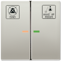 JUNG LS 990 Edelstahl Клавиша 2-ая с красной и зелёной линзами, с символами DND и Make up room