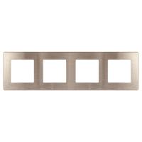 ЭРА Рамка для розеток и выключателей Серия 12 12-5104-13 на 4 поста, Сатин, бронза