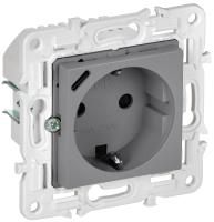 IEK SKANDY Серый Розетка с/з с защитными шторками 16А с USB C 18Вт SK-R17Gr