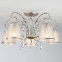 Потолочная люстра с абажурами 60065/5 серебро Eurosvet Liona Потолочная люстра с абажурами 60065/5 серебро Eurosvet Liona