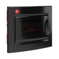 DKC Щиток встраиваемый с дверцей 8 мод.,IP41, черный, с клеммным блоком 63А