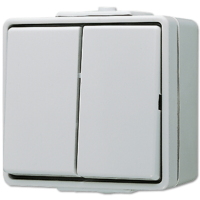 JUNG Выключатель для накладного монтажа сдвоенный IP44