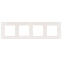 ЭРА Рамка для розеток и выключателей Серия 12 12-5104-01 на 4 поста, Сатин, белый
