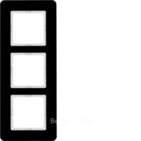 Berker Q.7 Стекло Черный Рамка 3-местная