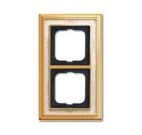 ABB BJE Династия Полированная латунь/Белая роспись Рамка 2-ая