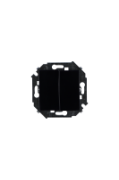 Simon 15 Черный Выключатель 2-клавишный, 16А, 250В, винт.зажим.