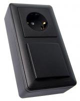 Systeme Electric Wessen 59 Черный Бархат Коробка 2-ая подъемная для наружного монтажа с рамкой