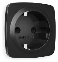 Лицевая панель OMEGA (Черный матовый) для электрической розетки с заземлением со шторками QUANT OP8070