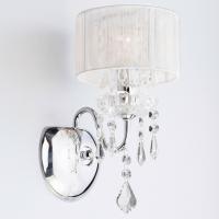 Бра с хрусталем 2045/1 хром / белый Eurosvet Allata