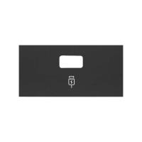 Simon 100 Черный матовый  Накладка зарядного устройства USB SmartCharge