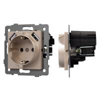 Arlight Механизм розетки с USB зарядкой SCT-MUAA-PL-GD-V (250V, 16A) (-)