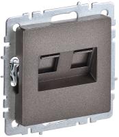 IEK BRITE Роз. двойная RJ11+RJ45 кат.5E РК/Т12-БрТБ бр.