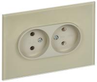IEK SKANDY Бежевый Розетка 2-ая б/з для плоской вилки 10А SK-R03B