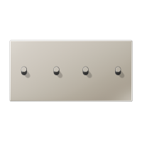 JUNG LS1912 Нержавеющая сталь Центральная плата, 2 поста, для горизонтальной установки, тумблеры 2+2,цилиндр; метал. исполнение