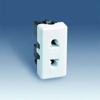 Simon 27 Мех Белая Розетка без заземления 2P, евро-американский стандарт, узкая, 16А 250В